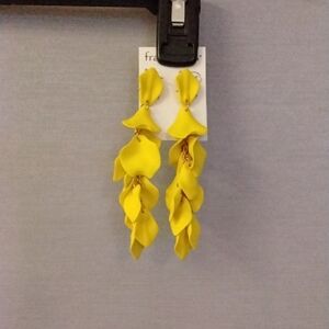 Yellow Floral Drop Earrings